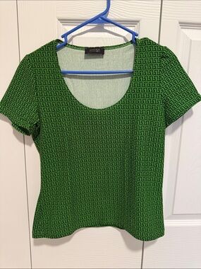 Versace Women’s 1990s V2 Green and Black Shirt